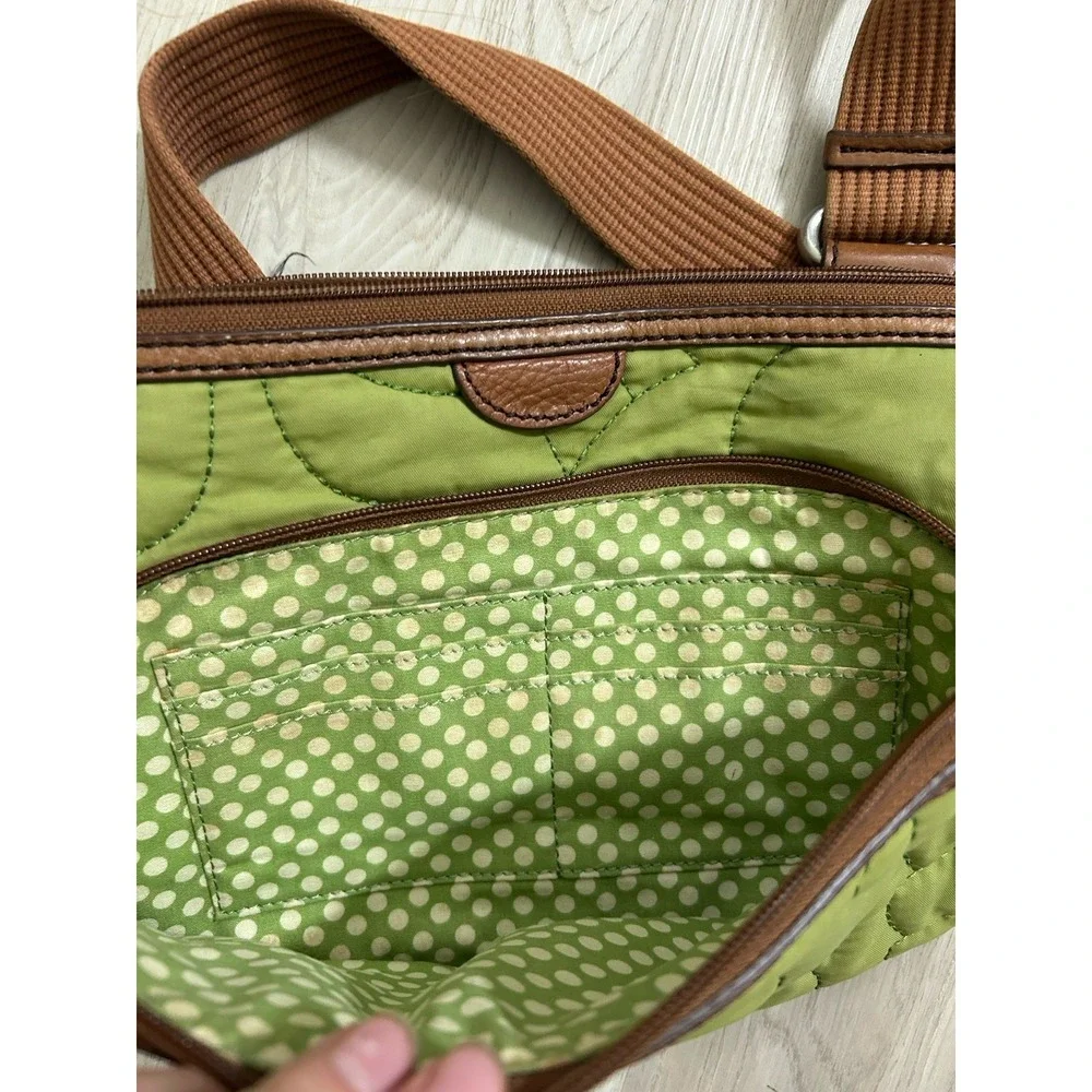 Fossil Key Per Crossbody Purse Olive Green Quilted Purse Adjustable Strap Zipper